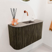 Mondiaz JOYA-DLUX 73.2cm toiletmeubel - ronding links en rechts kleur Shadow - Wastafel FAYE positie Midden Zonder kraangat kleur Oza. SW1425077
