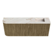 Mondiaz JOYA-DLUX 111.6cm toiletmeubel - ronding links kleur Dusk - Wastafel FAYE positie Rechts Zonder kraangat kleur Frappe. SW1423113