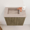 Mondiaz JOYA-DLUX 40cm toiletmeubel - kleur Dusk - Wastafel FAYE positie Links 1 kraangat kleur Saba. SW1426034
