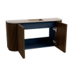 Mondiaz JOYA-DLUX 83.2cm toiletmeubel - ronding links en rechts kleur Walnut - Wastafel FAYE positie Midden Zonder kraangat kleur Saba. SW1424692