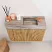 Mondiaz JOYA-DLUX 61.6cm toiletmeubel - ronding links kleur Oak - Wastafel FAYE positie Rechts 1 kraangat kleur Oza. SW1424139