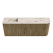 Mondiaz JOYA-DLUX Meuble de salle de bains 111.6cm - arrondi droite couleur Dusk - Vasque FAYE position Gauche Sans trou de robinet couleur Nata SW1425935