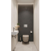 QeramiQ Dely Swirl Toiletset - inbouwreservoir Qeramiq Flush - 35mm zitting - metaal RVS bedieningsplaat - ronde knoppen - beige SW1578339