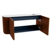 Mondiaz JOYA 91.6cm meuble de toilette - arrondi gauche couleur Ruby - Vasque FAYE position Droite Sans trou de robinet couleur Talc SW1421764
