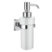 Smedbo Ice Distributeur de savon - 6,5x18,6x11cm - autocollant / à percer - Laiton massif Chrome/Porcelaine SW74395