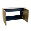 Mondiaz JOYA-DLUX Meuble de salle de bains 81,6cm - arrondi droit couleur Dusk - Vasque FAYE position Gauche 1 trou de robinet couleur Nata. SW1425928