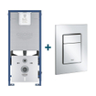 GROHE Rapid SLX inbouwreservoir met 3-in-1 set frame inclusief GROHE Skate cosmopolitan bedieningsplaat Chroom SW405747