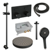 BRAUER Stripe Thermostatische Inbouw Regendouche - drukknoppen - SET 36 - 25cm douchekop - plafondarm - 3-standen handdouche - doucheslang - geïntegreerde glijstang - mat zwart SW1435164