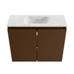 MONDIAZ TURE-DLUX Meuble toilette - 60cm - Rust - EDEN - vasque Opalo - position centrale - sans trou de robinet SW1104506