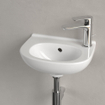 Villeroy & Boch O.novo Compact fontein 36x27,5cm met overloop en doortikbaar kraangat ceramic+ wit 0124117
