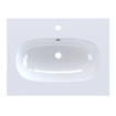 Arcqua Oval Lavabo encastré - 61x46x1.5cm - vasque simple - 1 trou de robinet - marbre de synthèse - blanc brillant SW1581346