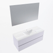 Mondiaz VICA ensemble de meuble de salle de bain - 120cm - meuble sous-vasque cale - 2 tiroirs - lavabo denia milieu - 1 trou de robinet - couleur Blanc Brillant - miroir LED - version XL 60cm haut SW1091916