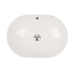 Crosswater Navarre lavabo à poser rond 59x42x14cm avec trou de trop-plein en porcelaine blanche SW487169