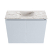 MONDIAZ TURE-DLUX Meuble toilette - 60cm - Clay - EDEN - vasque Glace - position centrale - sans trou de robinet SW1103189