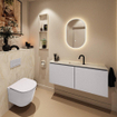 MONDIAZ TURE-DLUX meuble WC 120 cm Cale. EDEN lavabo Ostra position milieu. Avec 1 trou de robinet. SW1104768