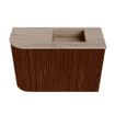 Mondiaz JOYA-DLUX Meuble de salle de bains 61,6cm - arrondi gauche couleur Ruby - Vasque FAYE position Droite 1 trou de robinet couleur Saba SW1425609