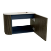 Mondiaz JOYA-DLUX Meuble de toilette 61,6cm - arrondi gauche couleur Shadow - Vasque FAYE position Droite 1 trou de robinet couleur Meli. SW1426253