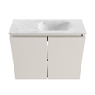 MONDIAZ TURE-DLUX Meuble toilette - 60cm - Linen - EDEN - vasque Opalo - position droite - 1 trou de robinet SW1104383