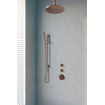 Brauer Copper Edition Regendoucheset inbouw - hoofddouche 30cm - plafondarm 20cm - 3 gladde knoppen - handdouche staaf 1 stand - PVD - geborsteld koper SW374511