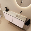 MONDIAZ TURE-DLUX Meuble toilette - 100cm - Rosee - EDEN - vasque Ostra - position droite - sans trou de robinet SW1105023