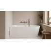 ZEZA Grand half vrijstaand hoekbad - links - 180x80x58cm - met afvoer - acryl - glans wit SW1030592