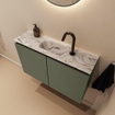 MONDIAZ TURE-DLUX Meuble toilette - 80cm - Army - EDEN - vasque Glace - position centrale - 1 trou de robinet SW1103139