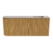 Mondiaz JOYA-DLUX 101.6cm toiletmeubel - ronding links kleur Oak - Wastafel FAYE positie Rechts 1 kraangat kleur Saba. SW1424218