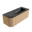 MONDIAZ KURVE-DLUX 115cm Meuble salle de bain avec module 25 G - couleur Oak - 1 tiroir - 1 porte - vasque BIG SMALL droite - sans trou de robinet - couleur Lava SW1138130