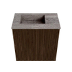 Mondiaz JOYA-DLUX Meuble de toilette 40cm - couleur Walnut - Vasque FAYE position Gauche 1 trou de robinet couleur Oza SW1424543