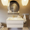 MONDIAZ VICA-DLUX Ensemble meuble de salle de bains - 100cm - sous-meuble linen - 2 tiroirs - lavabo encastré cloud à gauche - 1 trou de robinet - version hauteur 60cm - frape SW1088944