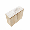 MONDIAZ TURE-DLUX Meuble toilette - 60cm - Washed Oak - EDEN - vasque Frappe - position droite - 1 trou de robinet SW1103083