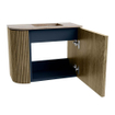 Mondiaz JOYA-DLUX Meuble de toilette 51,6cm - arrondi gauche couleur Dusk - Lavabo FAYE position droite 1 trou de robinet couleur Saba. SW1426074