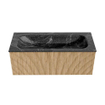 MONDIAZ KURVE-DLUX 110cm Meuble salle de bain - couleur Oak - 1 tiroir - vasque BIG MEDIUM centre - sans trou de robinet - couleur Lava SW1137322