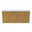 Mondiaz JOYA 90cm meuble de salle de bains - couleur Oak - Vasque FAYE position Gauche Sans trou de robinet couleur Talc SW1421123