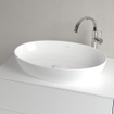 Villeroy & Boch Artis vasque à poser - ovale 61x41x12.5cm - Ceramic+ sans trou de robinetterie sans trop-plein stone white SW209529