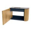 Mondiaz JOYA-DLUX 61.6cm toiletmeubel - ronding rechts kleur Oak - Wastafel FAYE positie Links 1 kraangat kleur Sombra. SW1424274