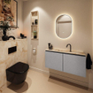 MONDIAZ TURE-DLUX Meuble WC 100cm Plata. EDEN lavabo Frappe position milieu. Avec 1 trou de robinet. SW1102954