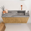 Mondiaz JOYA-DLUX 80cm toiletmeubel - kleur Oak - Wastafel FAYE positie Rechts Zonder kraangat kleur Sombra. SW1424243