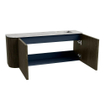 Mondiaz JOYA-DLUX 101.6cm toiletmeubel - ronding links kleur Shadow - Wastafel FAYE positie Rechts Zonder kraangat kleur Glace. SW1422795