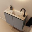 MONDIAZ TURE-DLUX Meuble toilette - 60cm - Smoke - EDEN - vasque Frappe - position droite - 1 trou de robinet SW1103094