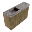 Mondiaz JOYA-DLUX Meuble de toilette 71,6cm - arrondi droit couleur Dusk - Lavabo FAYE position Gauche Sans trou de robinet couleur Sombra SW1426161