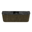 Mondiaz JOYA-DLUX 113.2cm meuble de salle de bains - arrondi gauche et droite couleur Shadow - Vasque FAYE position Milieu 1 trou de robinet couleur Lava. SW1422882