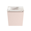 MONDIAZ TURE-DLUX meuble WC 40 cm Rosee. EDEN lavabo Frappe position gauche. Avec 1 trou de robinet. SW1102984