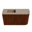 Mondiaz JOYA-DLUX 71.6cm toiletmeubel - ronding rechts kleur Ruby - Wastafel FAYE positie Links Zonder kraangat kleur Arena. SW1425298