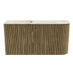 Mondiaz JOYA-DLUX Meuble de toilette 81,6cm - arrondi droit couleur Dusk - Vasque FAYE position Gauche Sans trou de robinet couleur Nata SW1425930