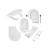 Sanindusa Urby staand toilet - 60.2x35.9x83.7cm - spoelrandloos - zitting - reservoir - zijaansluiting - wit SW1477883