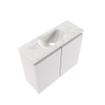 MONDIAZ TURE-DLUX meuble WC 60 cm Cale. EDEN lavabo Ostra position centrale. Sans trou de robinet. SW1104728