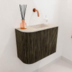 Mondiaz JOYA-DLUX 51.6cm toiletmeubel - ronding links kleur Shadow - Wastafel FAYE positie Rechts Zonder kraangat kleur Frappe. SW1422704