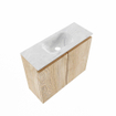 MONDIAZ TURE-DLUX Meuble toilette - 60cm - Washed Oak - EDEN - vasque Opalo - position centrale - 1 trou de robinet SW1105200