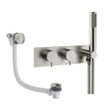 Crosswater MPRO Handdoucheset - 2 hendels - badafvoer - handdouche - geborsteld RVS SW1472631